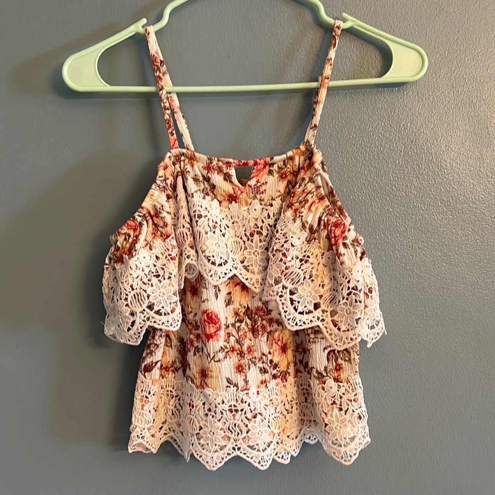 Off-the-Shoulder ruffled blouse, Size Small